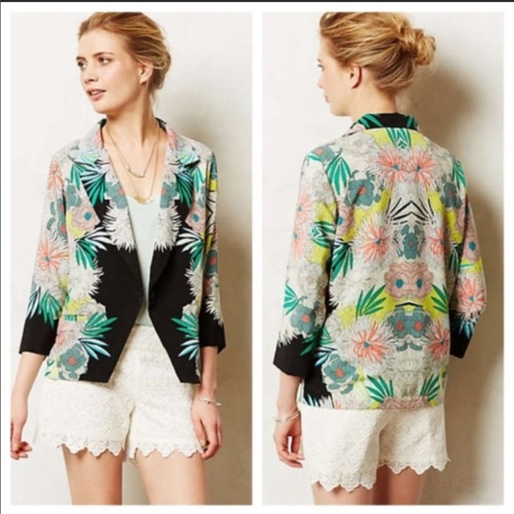 Anthro Corey Lynn Carter Anana floral blazer